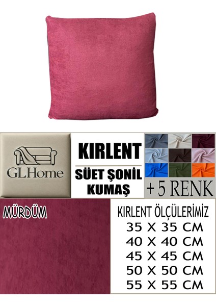 Süet Detaylı Angora Kumaş 4 Adet Kirlent Kılıfı