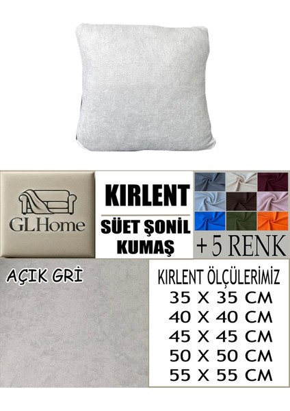 Süet Detaylı Angora Kumaş 4 Adet Kirlent Kılıfı