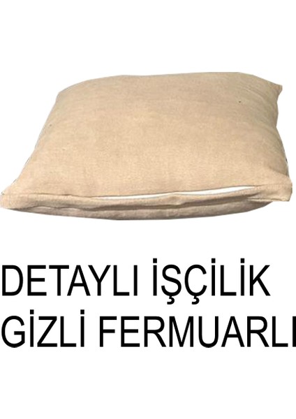 Süet Detaylı Angora Kumaş 4 Adet Kirlent Kılıfı modelleri