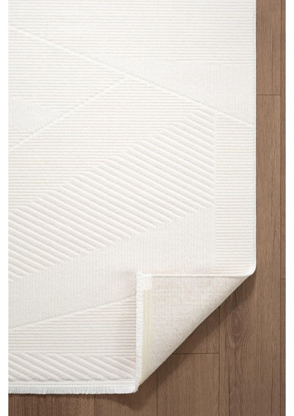 Cotto Cool CL001W Modern Desen Akrilik Beyaz Halı Pamuk Tabanlı Salon Koridor Oturma Odası Halısı indirimleri