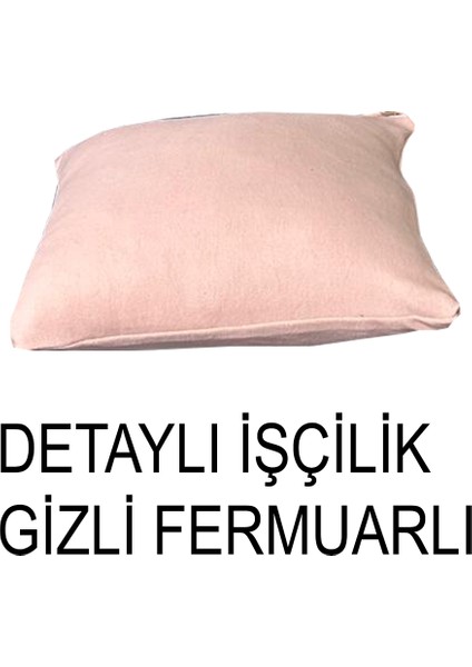 Süet Detaylı Angora Kumaş 4 Adet Kirlent Kılıfı modelleri