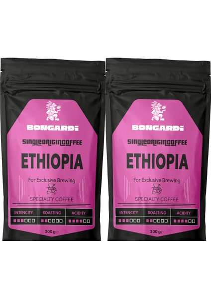 Etiyopya Single Orjin Nitelikli Yöresel Kahve 2X200G (Çekirdek Veya Öğütülmüş Seçilebilir)