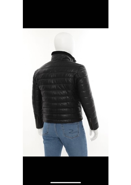 Orijinal Hakiki Yakası Kürklü Erkek Şişme Deri Mont Ceket modelleri