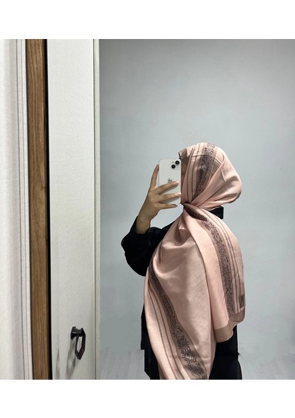 Etnik Düz Bej Renk Soft Pamuk Şal