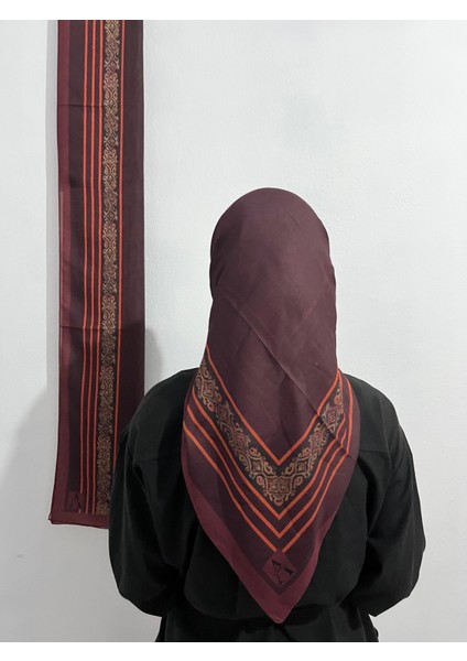 Soft Pamuk Etnik Düz Eşarp Bordo Renk