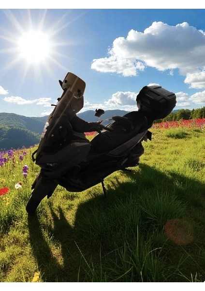 Motolüx Uyumlu Deflektör Rüzgar Saptırıcı Siperlik Şeffaf Motor Camı Cam Uzatma Model 2