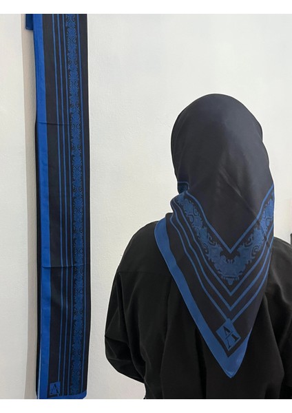 Soft Pamuk Etnik Düz Lacivert Saks Renk Eşarp fiyatları