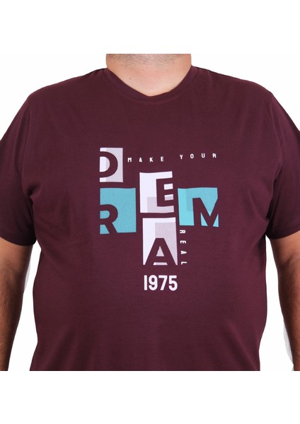 Mocgrande Erkek Büyük Beden Sıfır Yaka Tişört Dream 25183 Murdum fiyatları