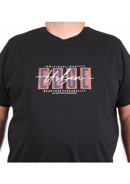 Mocgrande Erkek Büyük Beden Sıfır Yaka Tişört Edge 25190 Sıyah fiyatları