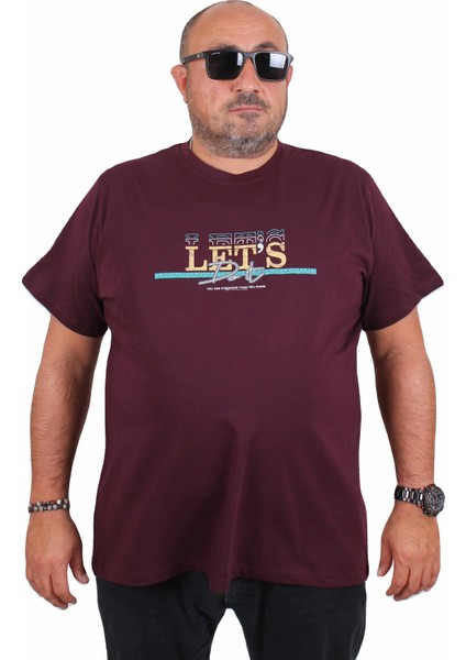 Mocgrande Erkek Büyük Beden Sıfır Yaka Tişört Let's Do It 25186 Murdum