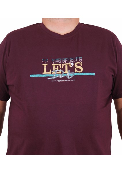 Mocgrande Erkek Büyük Beden Sıfır Yaka Tişört Let's Do It 25186 Murdum fiyatları