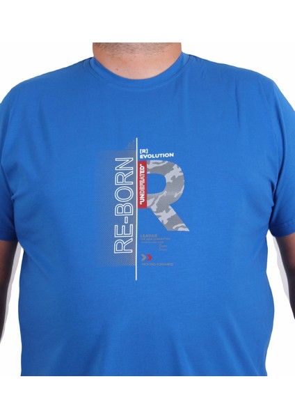 Mocgrande Erkek Büyük Beden Sıfır Yaka Tişört Re-Born 25185 Saks fiyatları