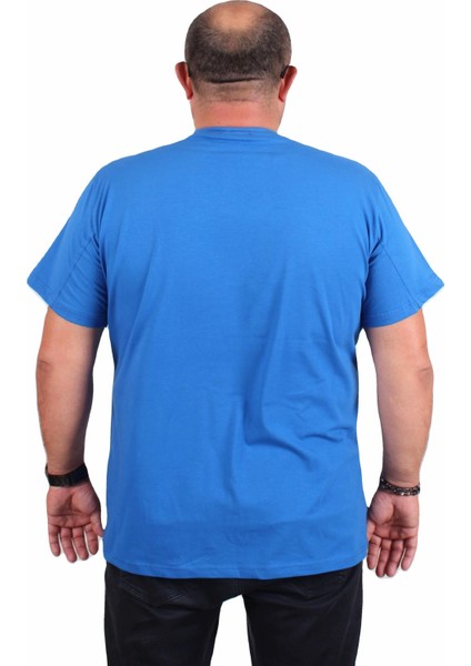 Mocgrande Erkek Büyük Beden Sıfır Yaka Tişört Re-Born 25185 Saks modelleri