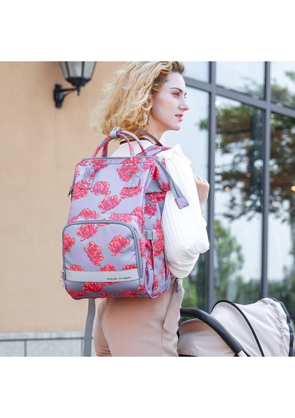 MR8703_21 Supermom Anne Bebek Çok Fonksiyonlu Pembe Sırt Çantası indirimleri