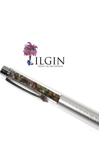 Turmalin Doğal Taşlı Özel Tasarım Tükenmez Kalem | Isim Yazılabilir & Koleksiyonluk Parçası fırsatları