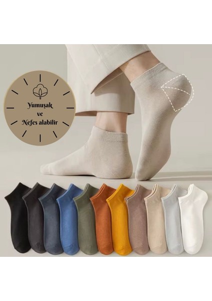 10 Çift Ekonomik Paket Unısex Patik Çorap Set