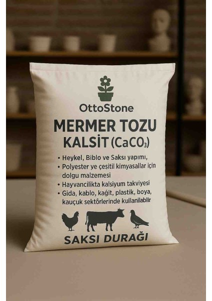 0-2 Mikron Toz Formunda Doğal Mermer Tozu (Caco3) Kalsit