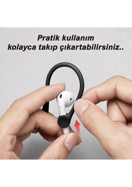 Airpods 4 3 2 1 Pro Pro 2 Uyumlu Silikon Kulaklık Tutucu Kulak Askısı Düşmeyi Önleyici modelleri