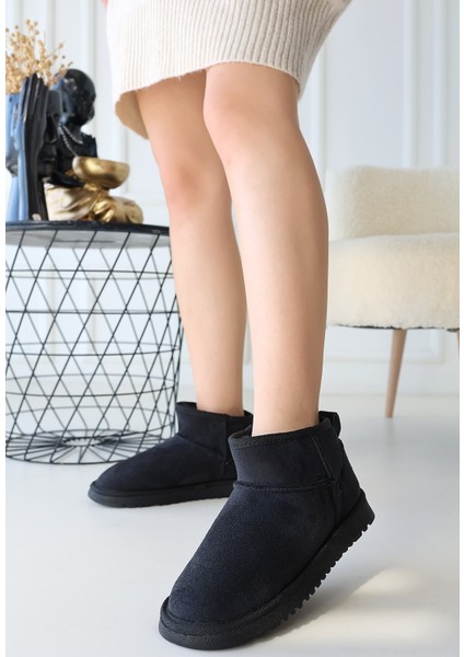 Elsa Siyah Süet Bot