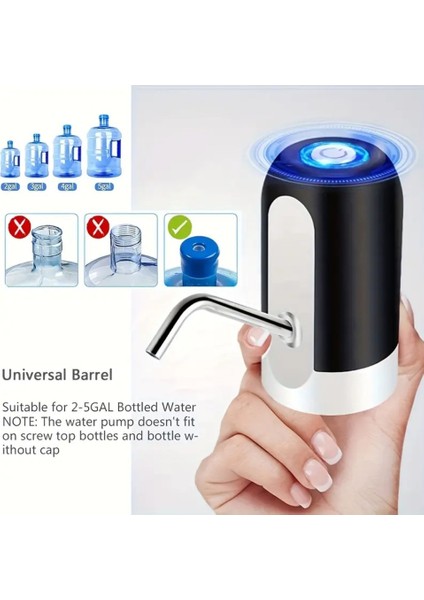 USB Şarj Edilebilir Otomatik Su Sebili Pompası Kamp ve Ev Kullanımı Için Dokunmatik Damacana Pompası indirimleri