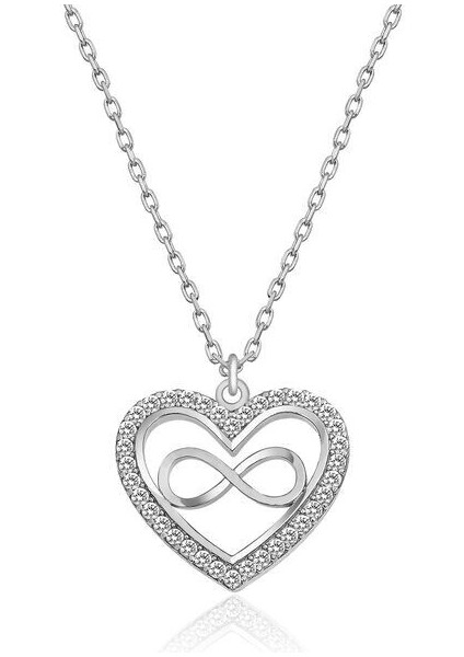 Kalpli Sonsuzluk 925 Ayar Gümüş Kolye