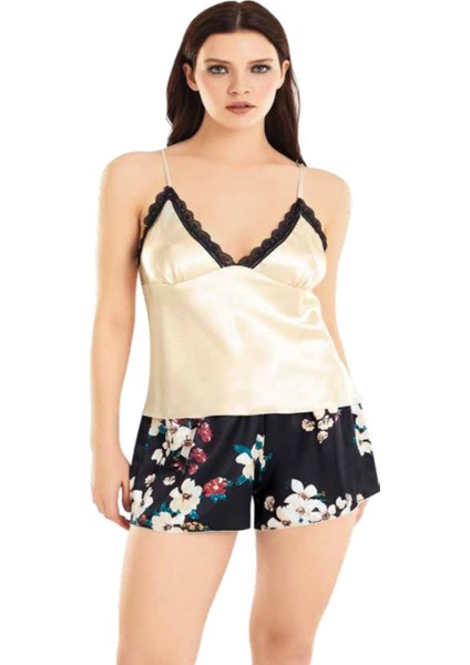 Iç Giyim Moongirl Saten Şortlu Gecelik Takım