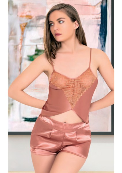 Iç Giyim Miss Laris Saten Şortlu Gecelik Takım