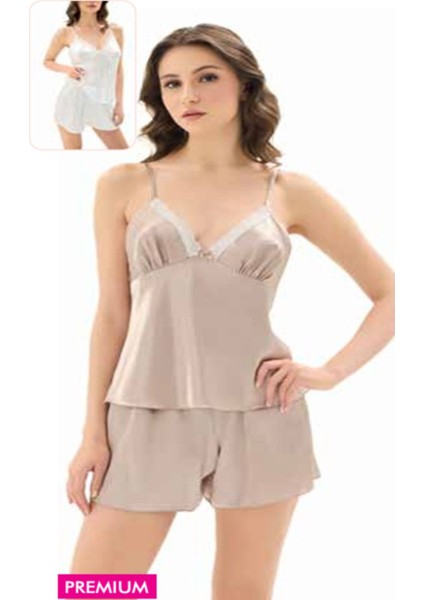 Iç Giyim Moongirl Fantezi Saten Şortlu Takım Gecelik