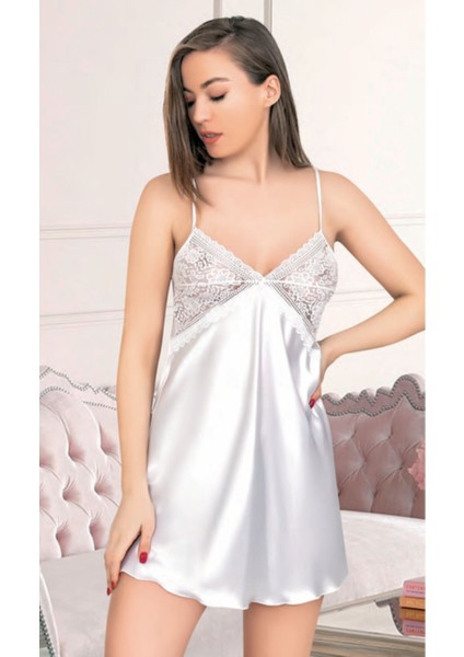 Iç Giyim Miss Laris Ince Askılı Şık Saten Gecelik