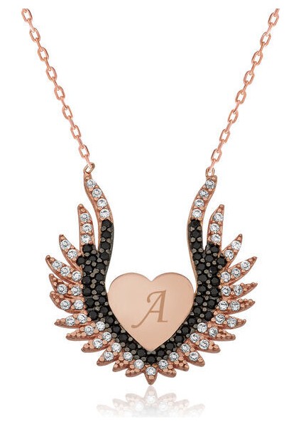 Kalp Melek Kanadı 925 Ayar Gümüş Kolye