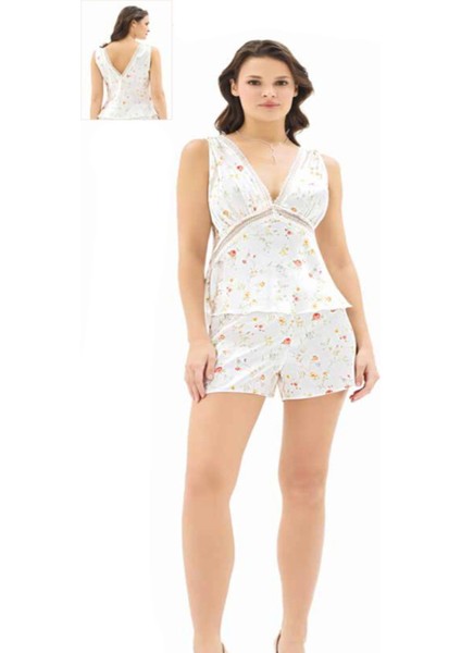 Iç Giyim Moongirl Saten Şortlu Gecelik Takım