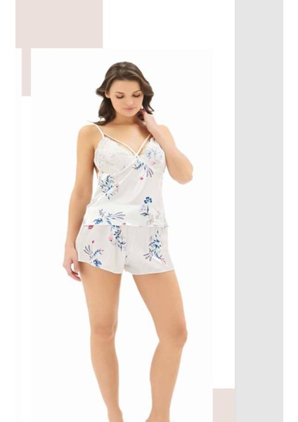 Iç Giyim Moongirl Saten Şortlu Gecelik Takım