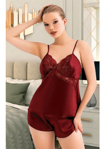 Iç Giyim Miss Laris Saten Şortlu Gecelik Takım