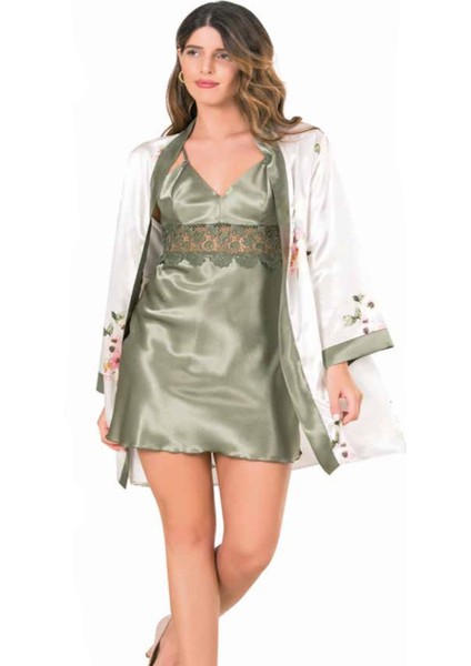 Iç Giyim Moongirl Saten Kısa Ikili Gecelik Takım