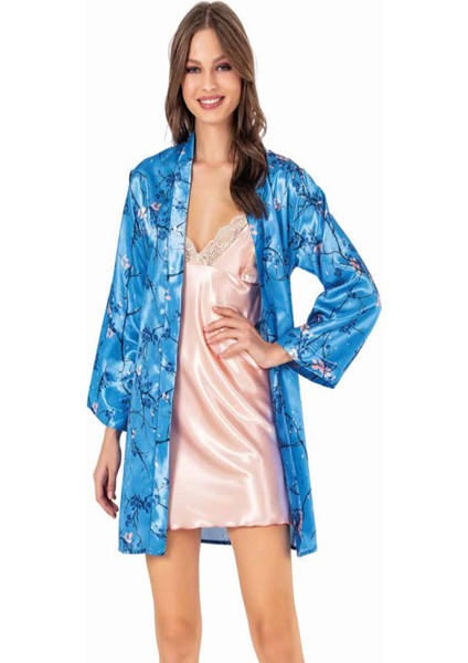 Iç Giyim Moongirl Saten Kısa Ikili Gecelik Takım