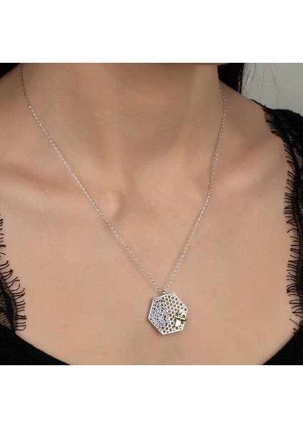 Taşlı Arı 925 Ayar Gümüş Kolye