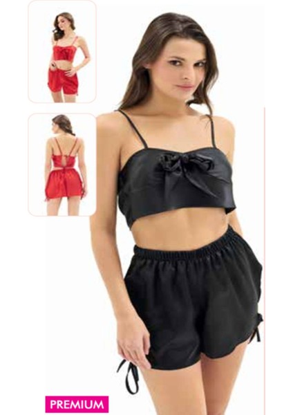 Iç Giyim Moongirl Fantezi Saten Şortlu Takım Gecelik