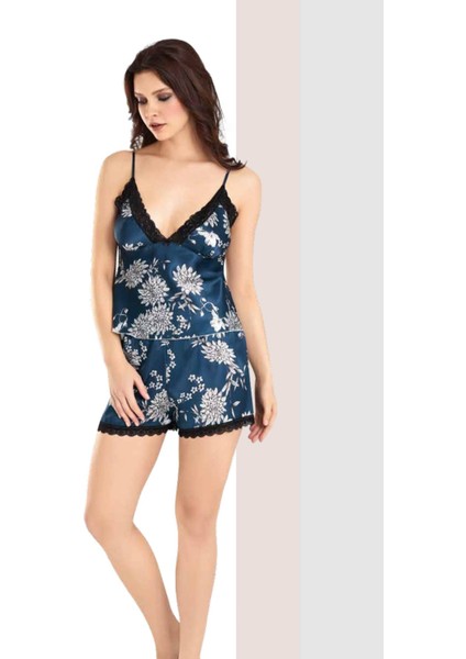 Iç Giyim Moongirl Saten Şortlu Gecelik Takım