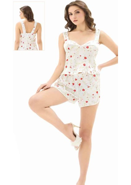 Iç Giyim Moongirl Saten Şortlu Gecelik Takım