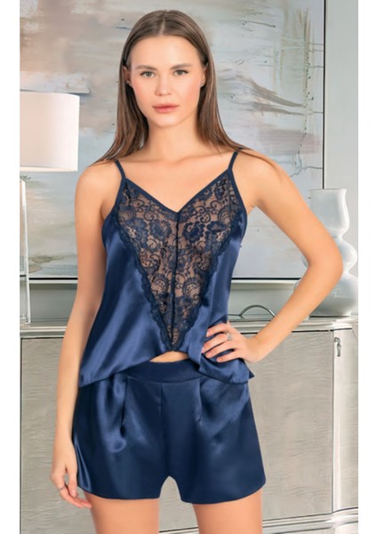 Iç Giyim Miss Laris Saten Şortlu Gecelik Takım