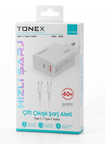 Tonex 40W Typ-C Çift Çıkışlı Şarj Aleti fiyatları