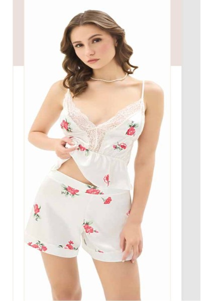 Iç Giyim Moongirl Saten Şortlu Gecelik Takım