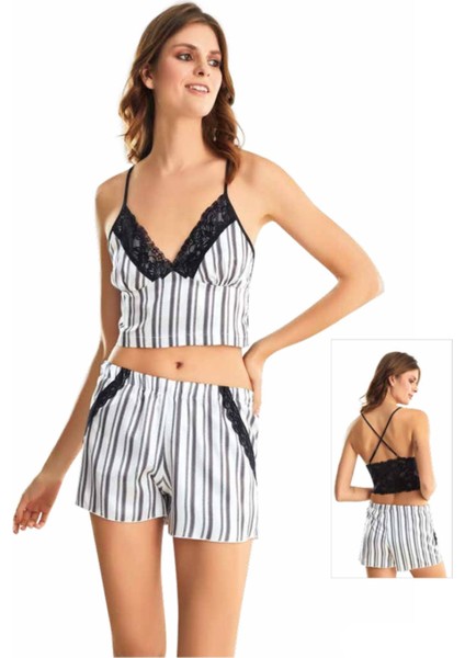 Iç Giyim Moongirl Saten Şortlu Gecelik Takım