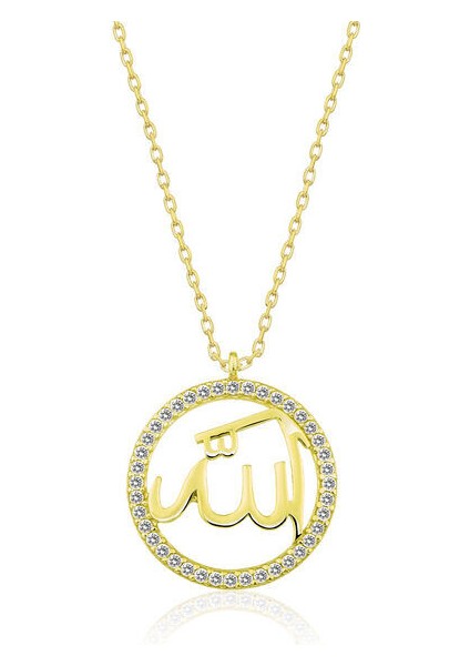 Arapça Allah Yazılı Dualı 925 Ayar Gümüş Kolye