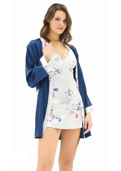 Iç Giyim Moongirl Saten Kısa Ikili Gecelik Takım