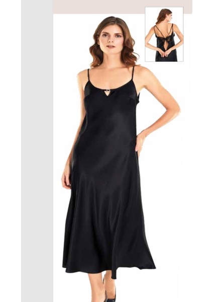 Iç Giyim Moongirl Uzun Saten Gecelik