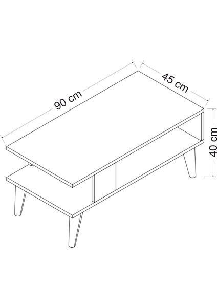 SPA001FB- Ayla Orta Sehpa Royalmermer-Beyaz