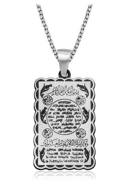 Hilye I Şerif 925 Ayar Gümüş Kadın Kolye