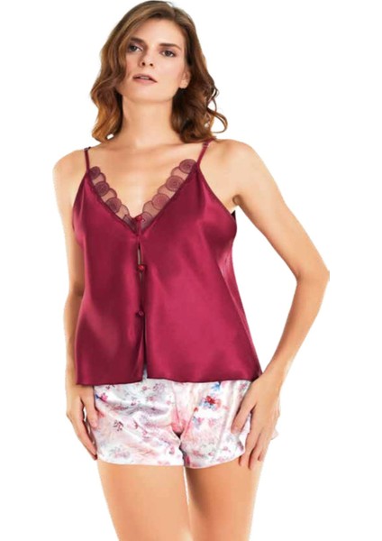 Iç Giyim Moongirl Saten Şortlu Gecelik Takım