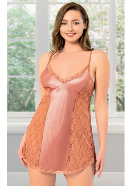 Iç Giyim Miss Laris Saten Büyük Beden Gecelik